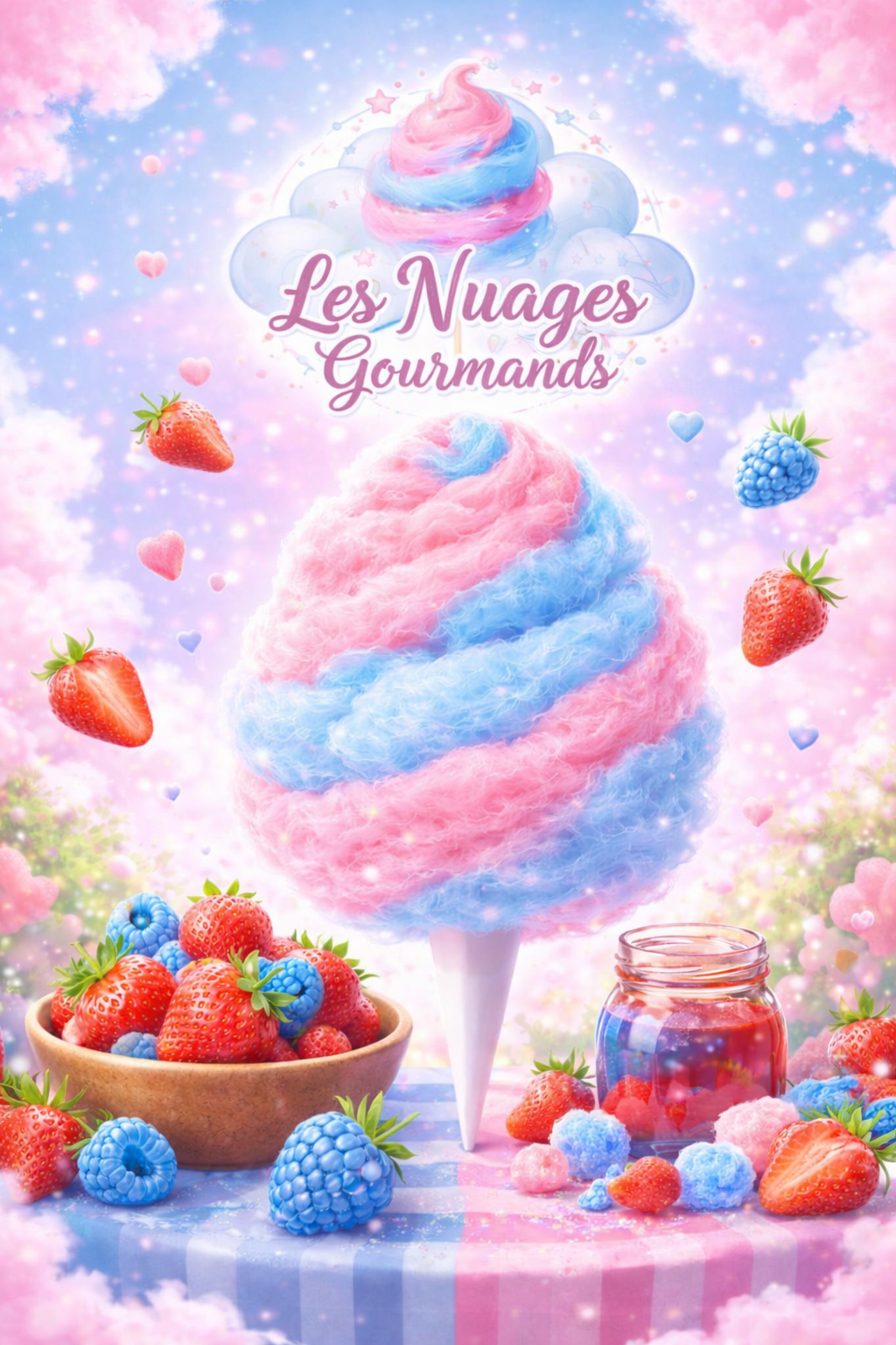 nuage gourmand mix xxl duo de fraise et framboise bleu