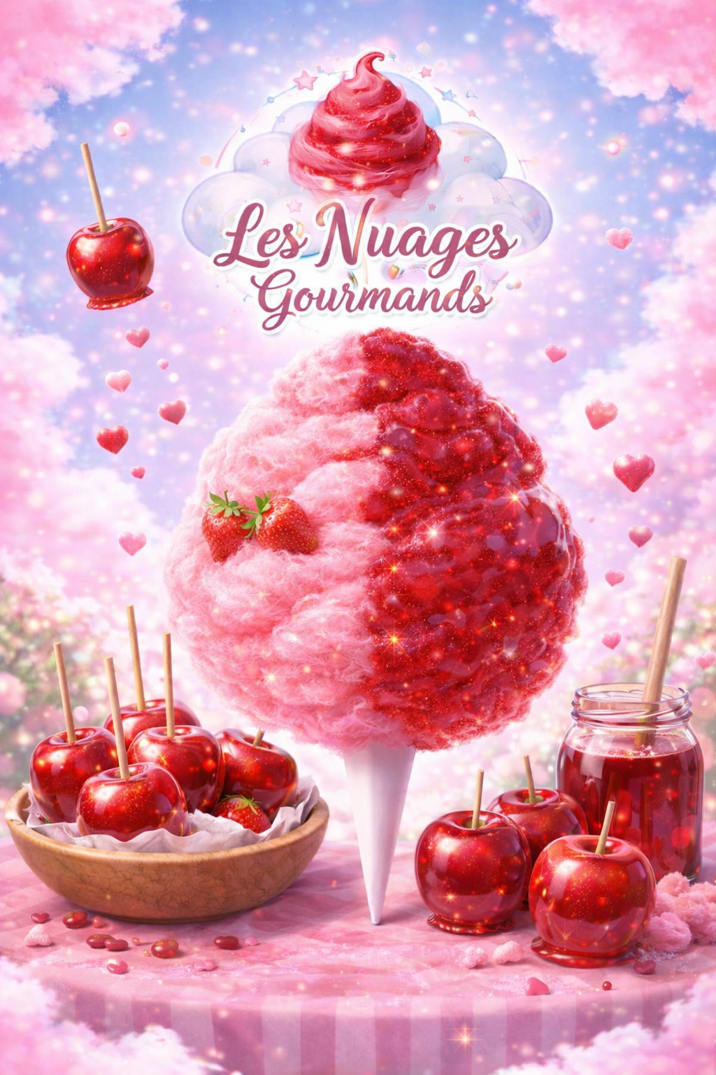 nuage gourmand mix xxl duo de fraise et pomme d'amour