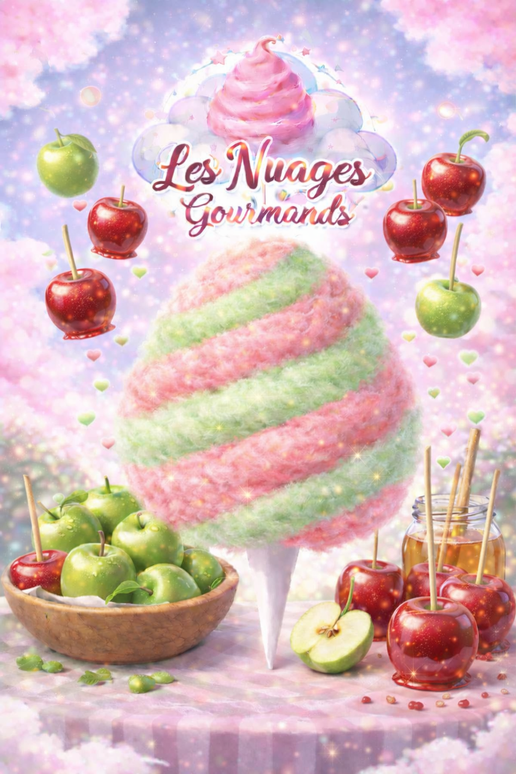 nuage gourmand mix xxl  duo de pommes  verte et pomme d'amour