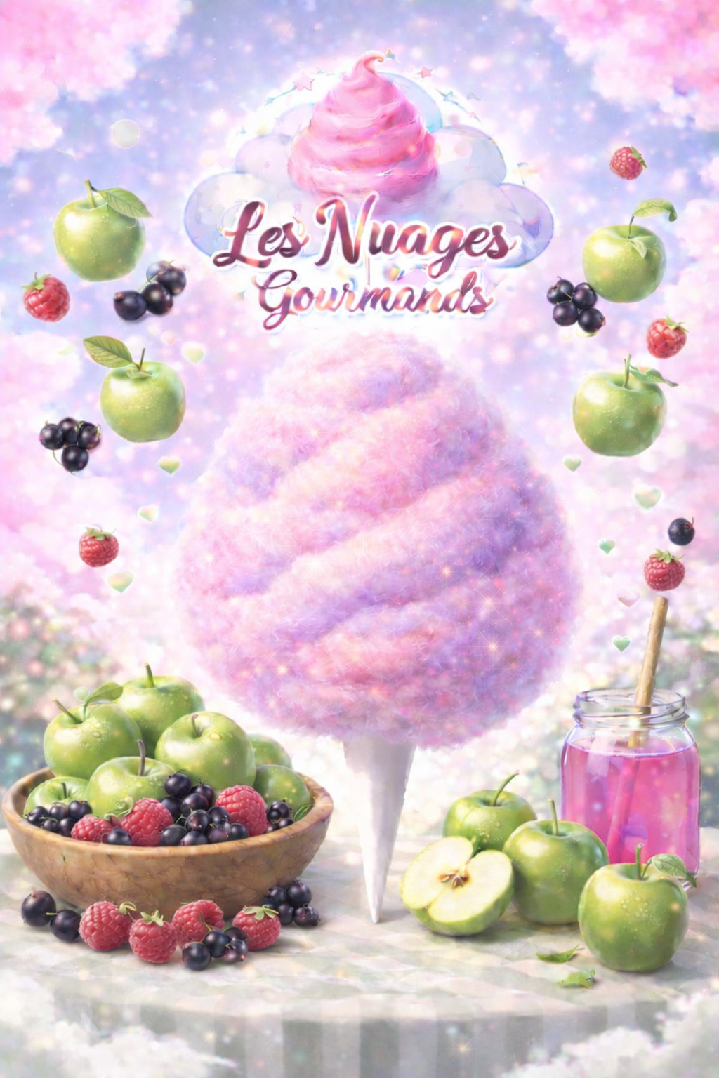 nuage gourmand xxl  cassis , pomme , frambroise